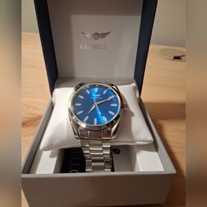 Gianello Silver and Blue Watch